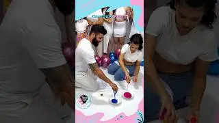 Gender Reveal with paints ❤️💙🎉 #genderreveal #announcement