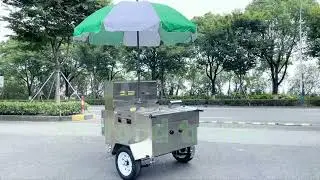 trailer hot dog trolley cart with grill and deep fryer for sale