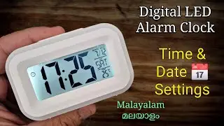 Digital Clock Time & Date Settings Malayalam മലയാളം | How To Set Digital Clock with Alarm & Temp.