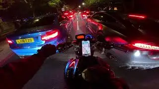 NIGHT RIDE to Central LONDON - Yamaha XJ6 - POV