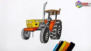 HMT 5911 ट्रैक्टर ड्राइंग I 5911 Modified Tractor Drawing I How to draw Tractor I ck arts