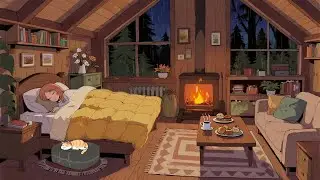 Gentle Rain on a Cozy Night  White Noise, Rain & Crackling Fire for Deep Sleep, Relaxation & Healing
