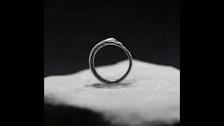 Ouroboros snake. Snake eating tale ring. Snake ring