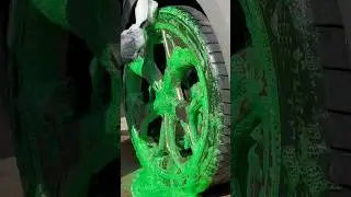 Green Foam & Tyre Scrubbing brush 🧹 go hand in hand with each other everytime #detailing #shorts
