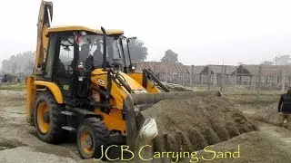 JCB Backhoe Works at Sandy Place-Carrying Sand