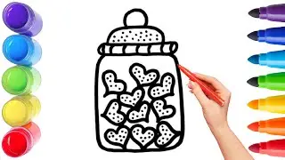 How To Draw cute jar cake Drawing, Painting & Coloring For Kids and Toddlers_ Child Art 🐋🌈🎨