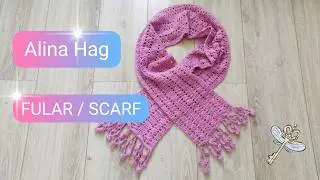 Set crosetat partea II (fular)/ how to crochet a scarf/ шарф крючком