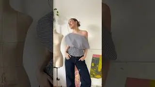 Easy top sewing tutorial perfect for beginners ✨asymmetrical top for spring #sewingtutorial #sewing