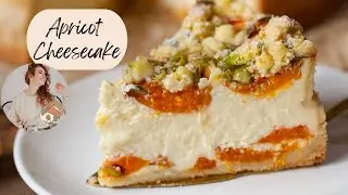 🍑 Apricot Cheesecake with Pistachio Topping 🍰