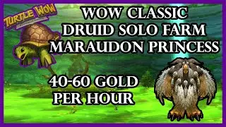 Turtle WoW Vanilla+ Druid Balance solo farm Maraudon Princess  [40-60 gold/hour]