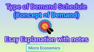 Meaning and Type of Demand Schedule 🎯|Micro Economics |