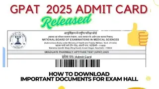 How to download gpat admit card 2025// @@ learnpharmaintamil