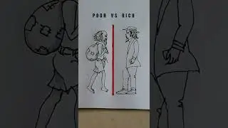 comparison drawing of poor and rich #shorts