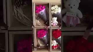 Wholesale Hardcover 7 Rose Soap Flower Gift Box Holiday Birthday Diy Creative Gift Box