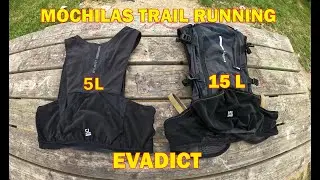 DOS MOCHILAS DE TRAIL RUNNING EVADICT DECATHLON, 5L Y 15L