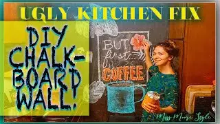 DIY MAGNETIC CHALKBOARD WALL | Ugly Rental Kitchen Revamp!!