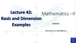 Lecture 43 Dimension and basis of vector space, examples