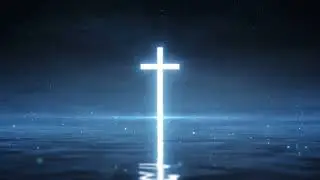 1 Hour Worship Background | Peaceful Glowing Cross Over Water | 4K Christian Meditation Video