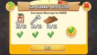 Hayday - Upgrading Silo Storage to 2250 on Level 68!
