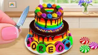 Mini Rainbow Cake Recipe With Chocolate | Stunning Rainbow Cake Decoration Ideas