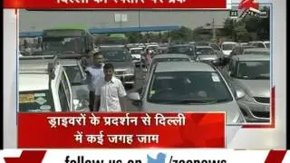 Protest in Delhi by Taxi drivers