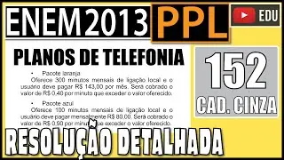 [ENEM 2013 PPL] 152 📓 ÁLGEBRA Certa empresa de telefonia oferece a seus clientes dois pacotes de