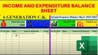 Income and Expenditure Account and Balance Sheet Format in Excel
