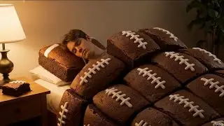 20 minutes Beds from football cake ASMR relaxation video google veo3 Ai satisfying relaxing sleep 