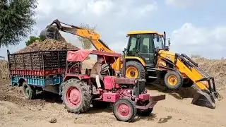 Jcb 3dx Eco Xpert New Model Machine Loading Red Mud In Mahindra and Farmtrace Tractor | Jcb Video