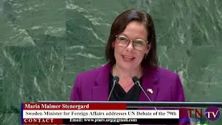 Sweden Minister for Foreign Affairs Maria Malmer  champions for LGBTQ  UN 79th General Debate