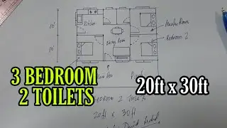 Plan rumah banglo setingkat 3 bilik 2 tandas 20ft x 30ft