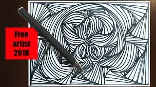 Spiral Drawing  SKULL /Blissful Imperfection 3D Pattern / Satisfuing Line Illusion