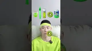 🥝🧃💚🎧[ASMR]|  Green-themed Mukbang | Perfect for Sleep#immersive #asmr #asmrsounds  #funny