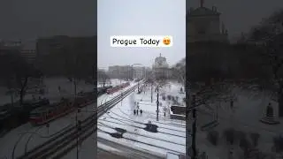 Prague Today 😍 #snow #snowfall #prague
