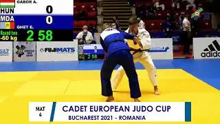 60/17 GABOR Aron  (HUN) - GHET Eugen (MDA)  Cadet European Judo 2021 Cup Bucharest Romania.