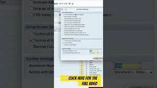 SE16N User Settings Explained
