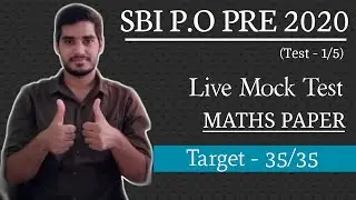 SBI P.O Pre 2020  | Live Maths Mock test | mock Test - 1 | Vikas jangid