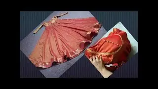 Full length umbrella frock with border for young girls