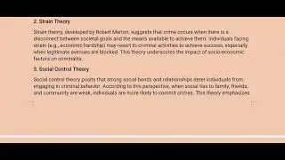 IV. crime and criminality: Theoretical perspective