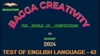 test of English Language - 42 | #competitions | #englishlang.| #englishforall  | #englishforcgl |