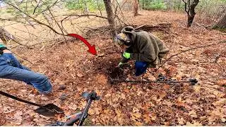 Coins in Crazy Crevices! Metal Detecting 1800&rsquo;s Logging Camp Foundation!