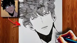 Manga Drawing Sung Jinwoo | Solo Leveling | 나 혼자만 레벨업 | Speed Drawing