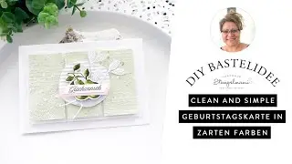 Geburtstagskarte in zarten Farben | Beste Birnen | Farbkarton Duo pr&auml;gen und schleifen | Basteln
