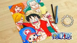 How to draw One Piece characters / Monkey D. Luffy / Roronoa Zoro / Nami / Usopp / Sanji / Chopper