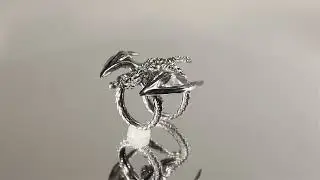 Exclusive Sterling Silver Emeralds Dragon Ring, Daenerys. Крупное Кольцо Дракон Серебро Изумруд