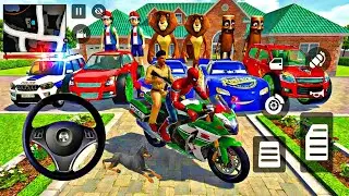 🥰 Superheros Ride On 🦚 Spiderman Mc Queen Car 🌟 Police Modified Car Showroom 3D Game 🎉 Tung Tung 🥳 