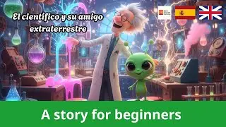 LEARN SPANISH with Simple Story for beginners (A1-A2) &ndash; El cient&iacute;fico y su amigo extraterrestre 👨&zwj;🔬🛸