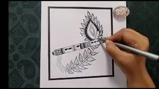 How to draw Mandala for Beginners#flute,peacock 🦚 feather mandala art