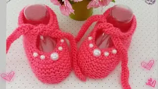 🌷НЕСЛОЖНЫЕ ПИНЕТКИ ВЯЗАНЫЕ НА ДВУХ СПИЦИХ🌺knitted booties❤️gestrickte Stiefeletten
