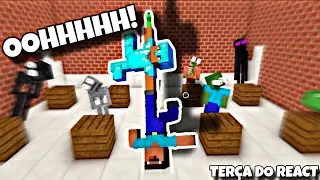 TERÇA DO REACT: Monster School, BOTTLE FLIP Challenge and Stupid Jokes in Minecraft!😲